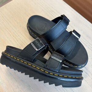 Dr. Martens Black Sandals with Double Buckle
